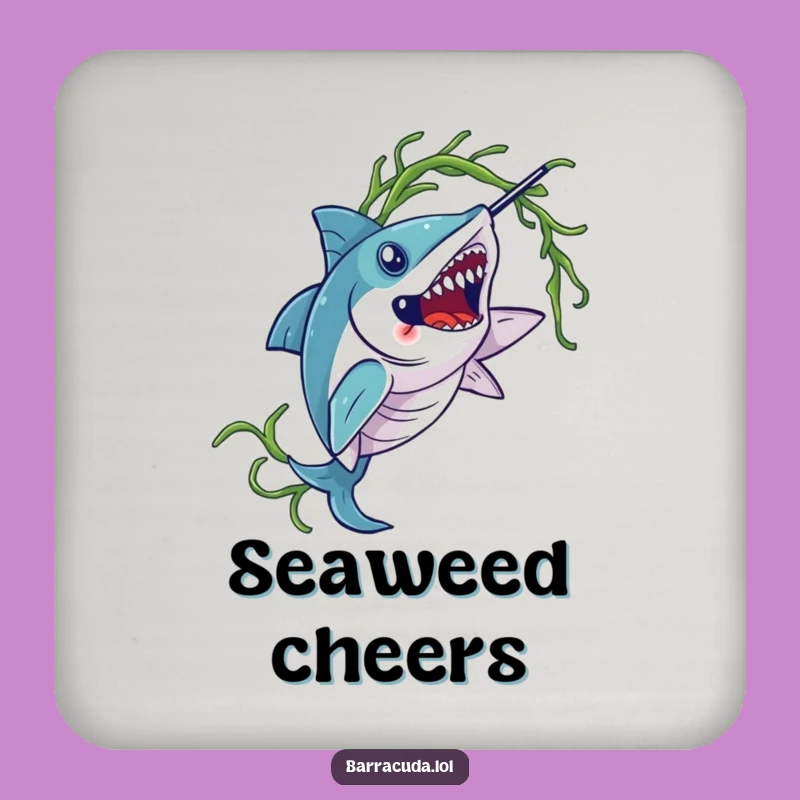 Funny Barracuda Seaweed Coasters: Protect Surfaces with Oceanic Elegance!