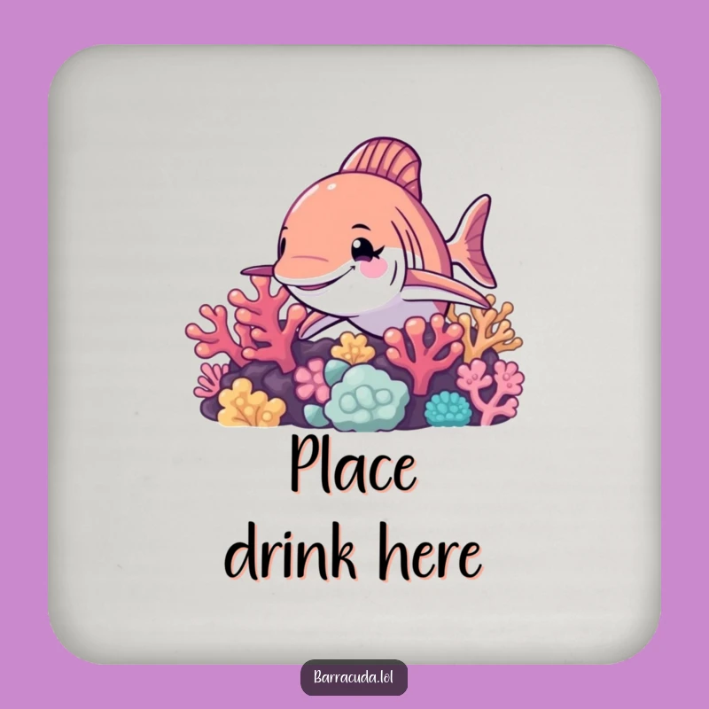 Funny Barracuda Wink Drink Coaster: Protect Surfaces with This Hilarious Ocean Decor