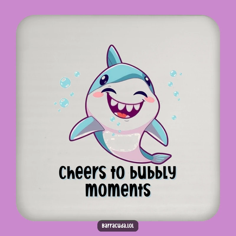 Funny Kawaii Barracuda Coaster: Giggling Bubble Decor, Protect Your Table Fun