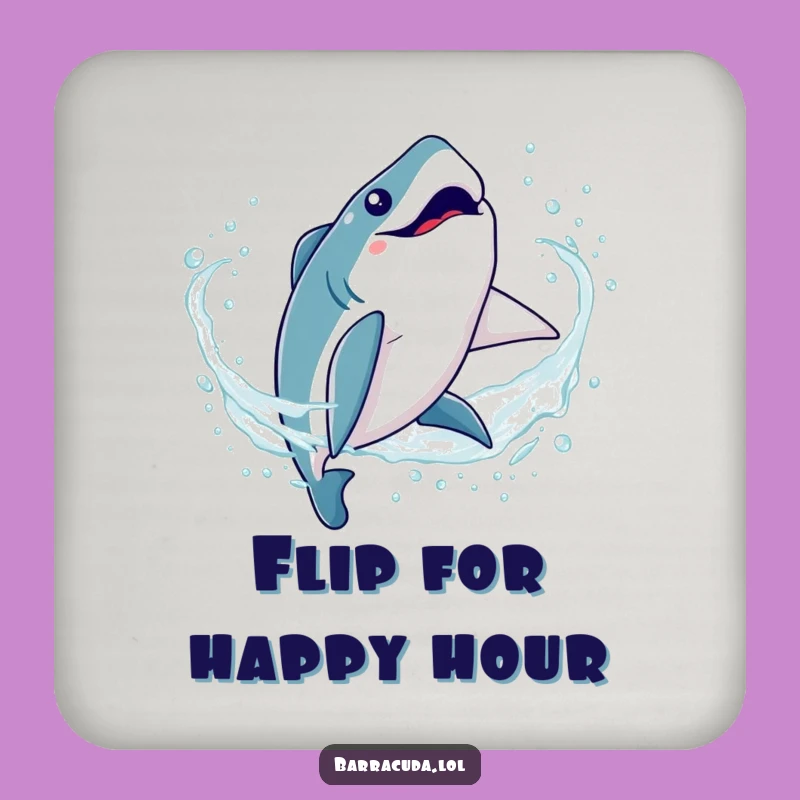 Funny Kawaii Barracuda Coaster: Silly Somersault Decor, Protect Your Table Fun