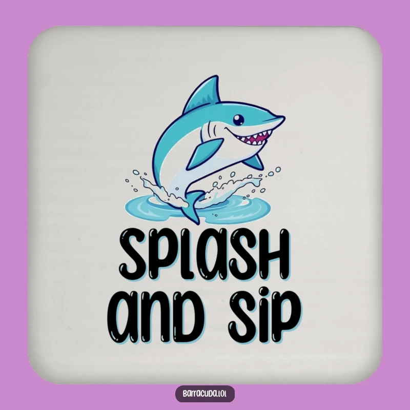 Funny Kawaii Barracuda Splash Coasters - Hilarious Bar Accessory Set