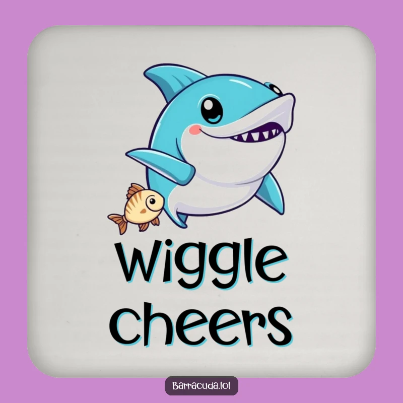 Funny Kawaii Barracuda Victory Wiggle Coaster - Celebrate Every Sip