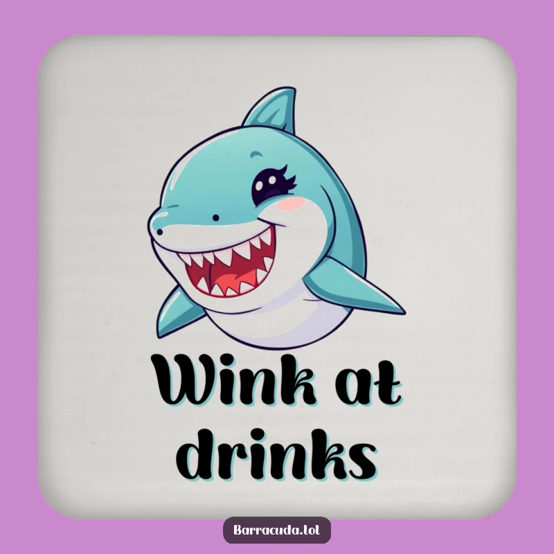 Funny Winking Barracuda Drink Coaster - Chic Surface Protection & Hilarious Gift!