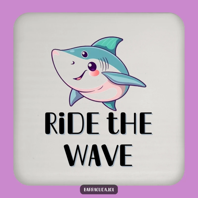 Funny Barracuda Wave Drink Coaster - Protect Surfaces with Aquatic Charm
