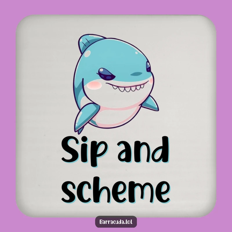 Funny Kawaii Barracuda Coaster: Protect Surfaces with Mischief, Great Gift