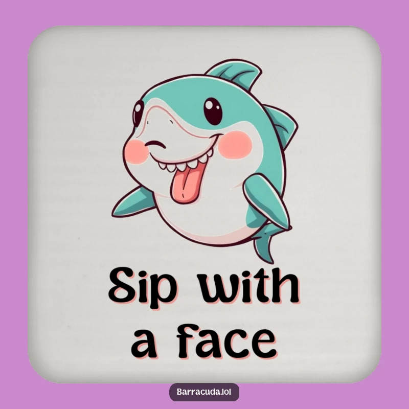 Funny Kawaii Barracuda Coaster Set: Cheeky Drinks Protection!