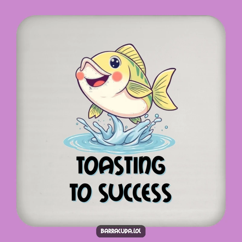 Funny Leaping Fish Coaster: Protect Surfaces with Energetic Smiles