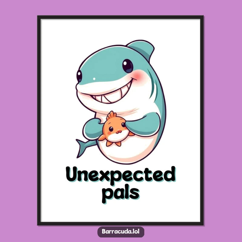 Funny Barracuda Friend Poster - Adorable Aquatic Wall Art Gift