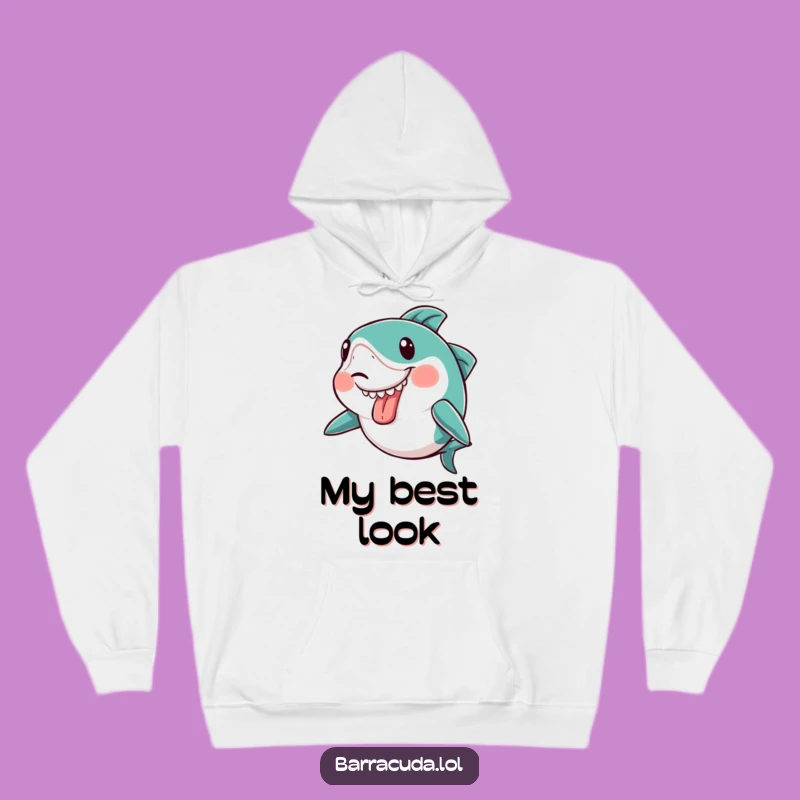 Cozy Funny Kawaii Barracuda Hoodie: Tongue Out Fun!