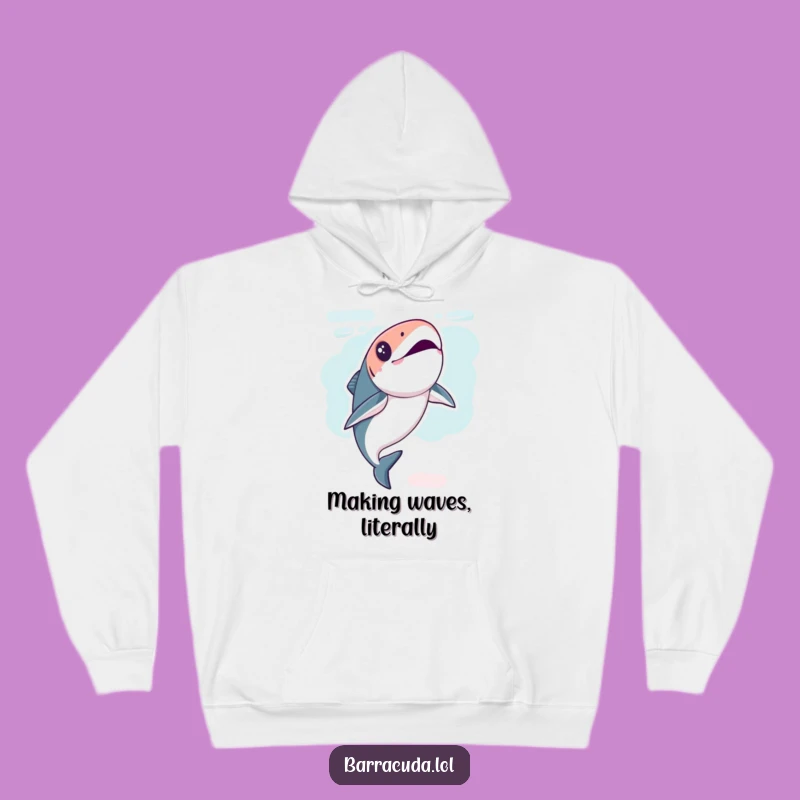 Funny Kawaii Barracuda Flip Hoodie: Cozy & Playful Fish Wear, Great Gift