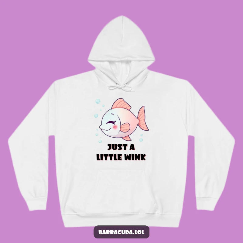 Funny Playful Fish Hoodie: Cozy Up with a Winking Charm
