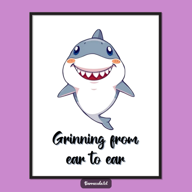 Free Printable Wall Art: Goofy Barracuda Grin, Funny Downloadable Art Decor