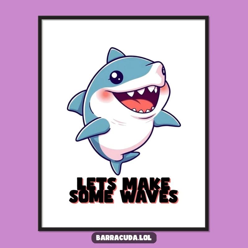 Funny Free Printable Wall Art: Barracuda Silent Giggle, Downloadable Decor