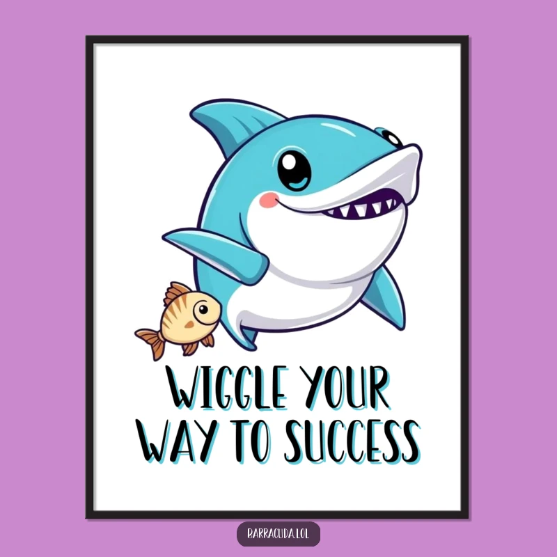 Funny Free Printable Kawaii Barracuda Wall Art: Victory Wiggle Downloadable Art
