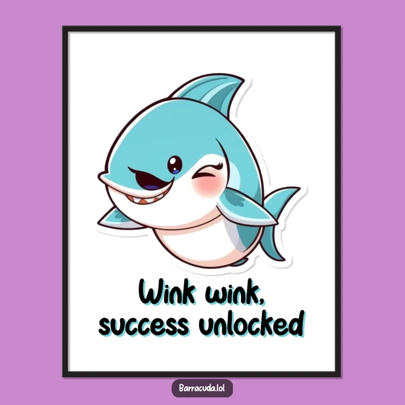 Free Printable Wall Art: Mischievous Winking Barracuda - Funny Downloadable Decor