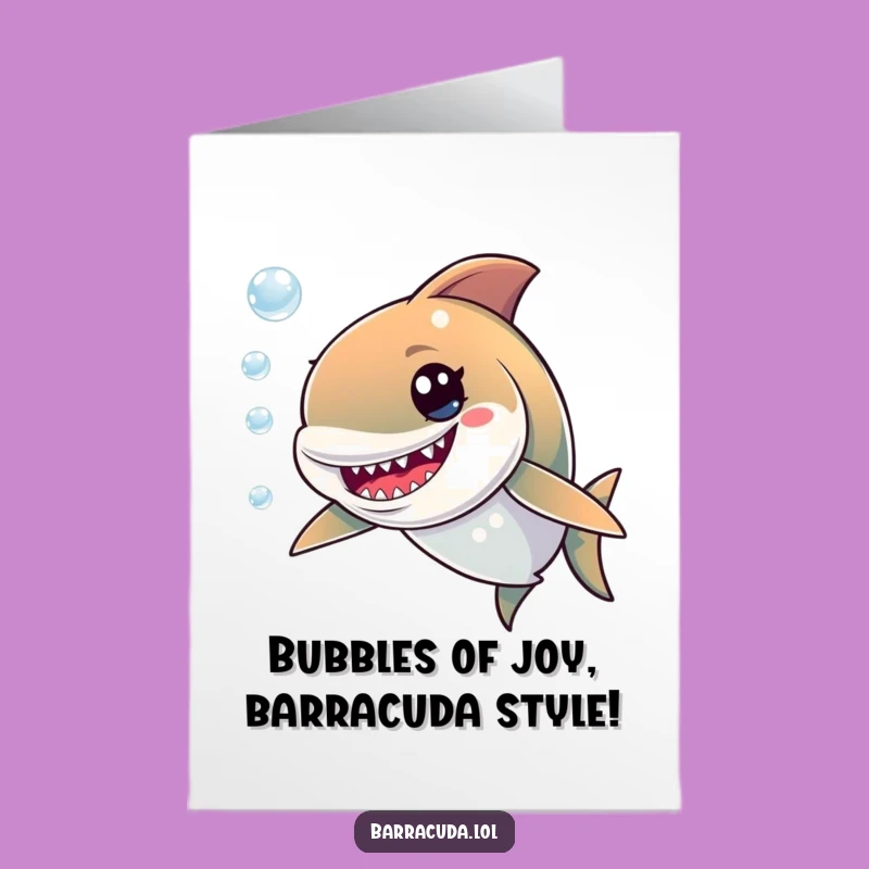 Free Printable Birthday Card: Funny Barracuda & Bubbles for a Hilarious Downloadable Gift