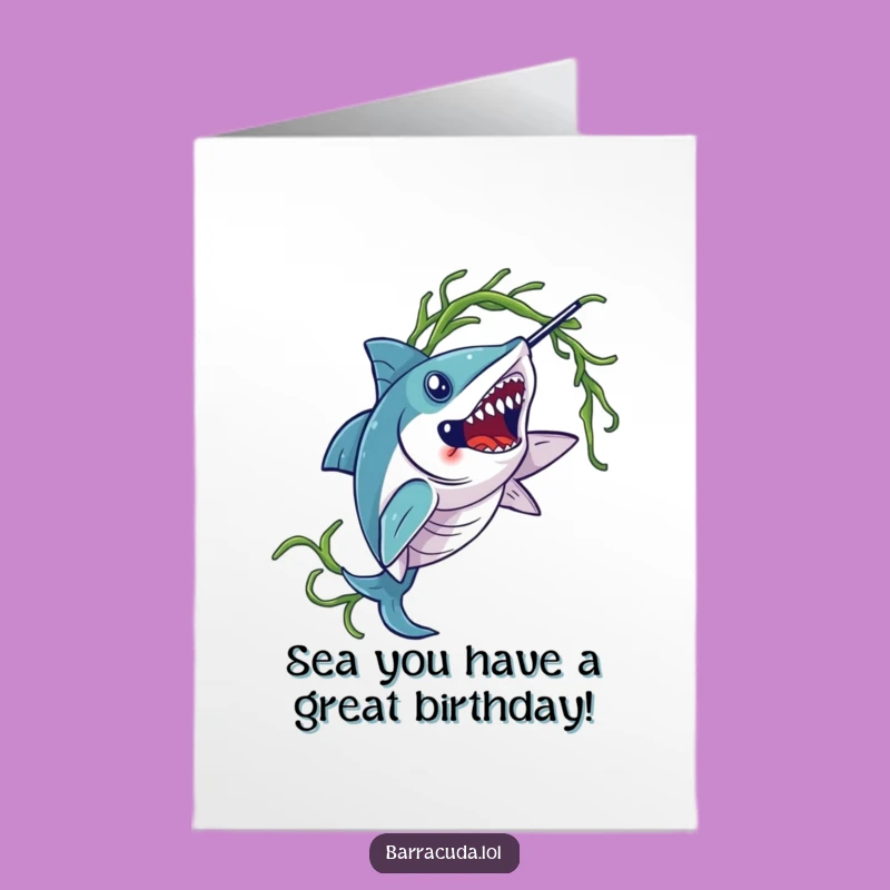 Free Printable Barracuda Birthday Card - Elegant & Funny Downloadable for a Special Day