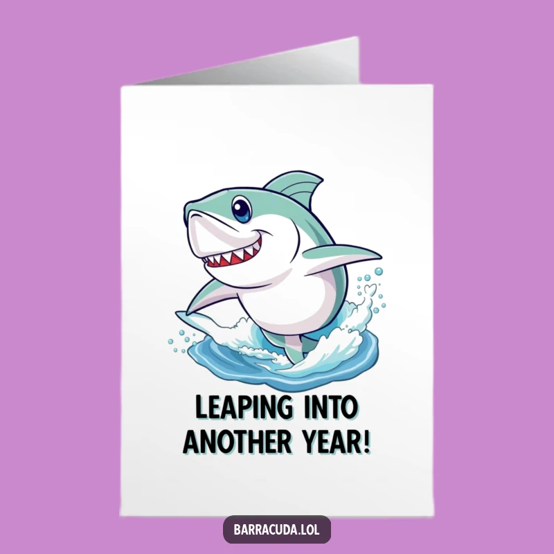 Free Printable Birthday Card: Barracuda's Joyful Leap - Energetic Downloadable Gift