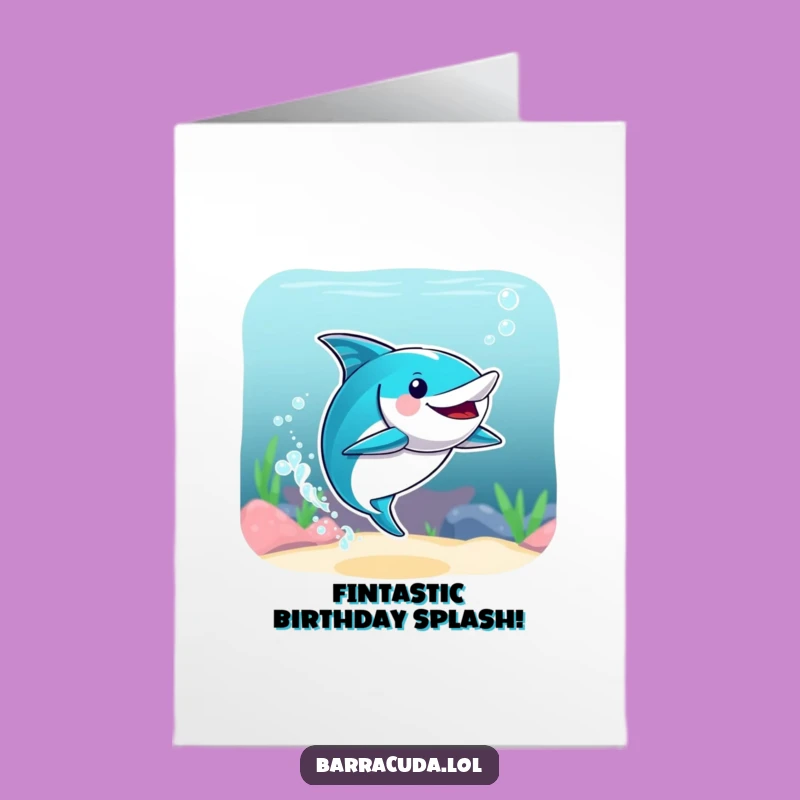 Free Printable Birthday Card: Funny Barracuda Synchronized Swimming Splash - Unique Downloadable Gift