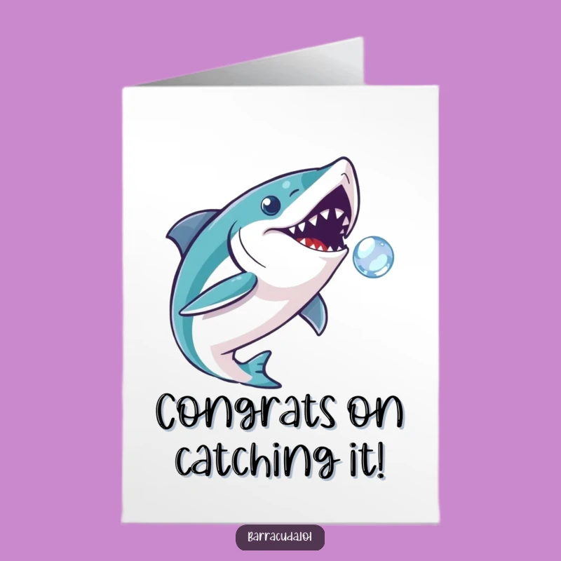 Free Printable Congrats Card: Barracuda Bubble Pursuit Downloadable Gift