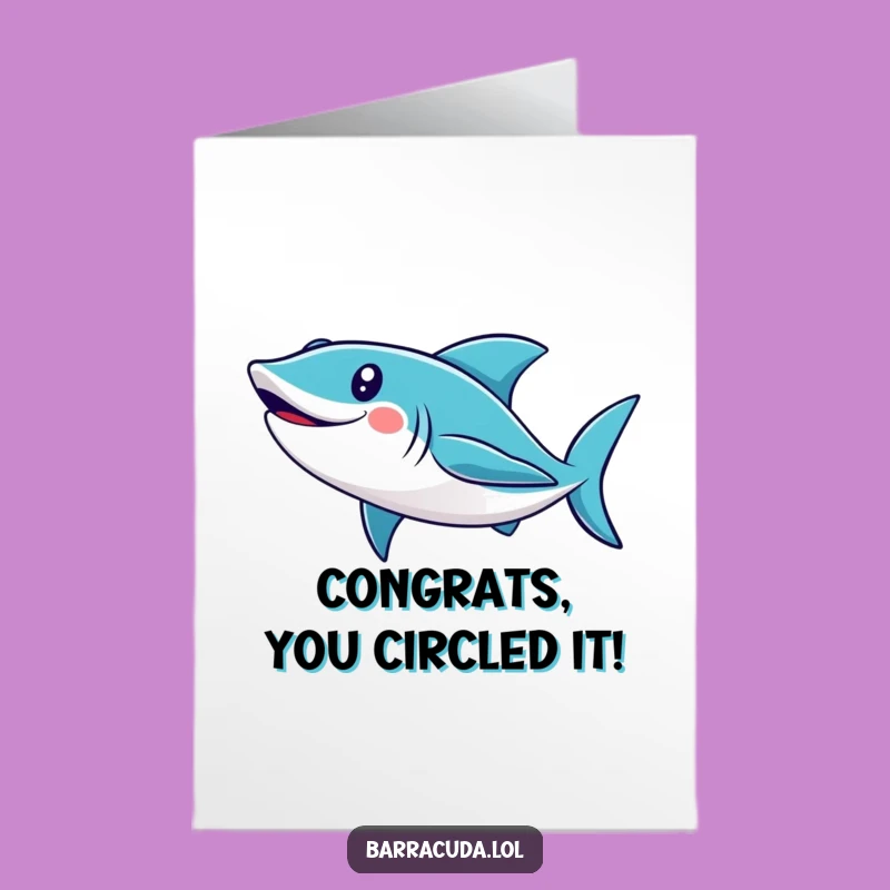 Free Printable Congrats Card: Cute Barracuda's Looping Celebration Downloadable Gift