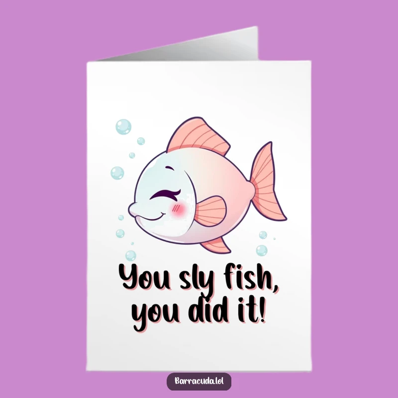 Free Printable Congrats Card: Winking Fish Surprise, Humorous Downloadable Gift for Winners