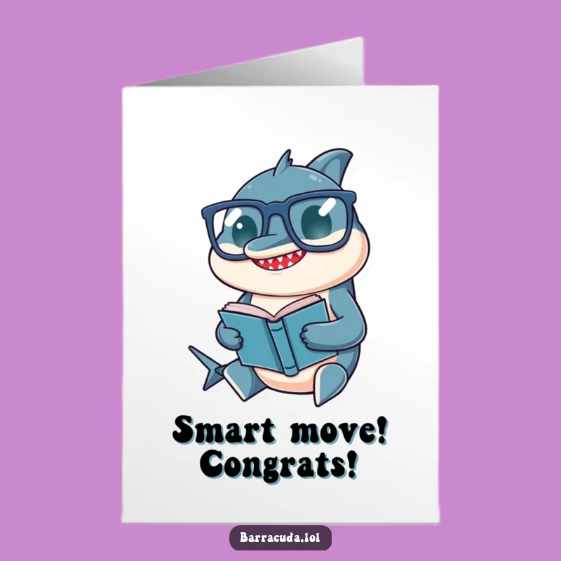 Free Printable Congrats Card: Wise Barracuda & Book for a Clever Downloadable Gift