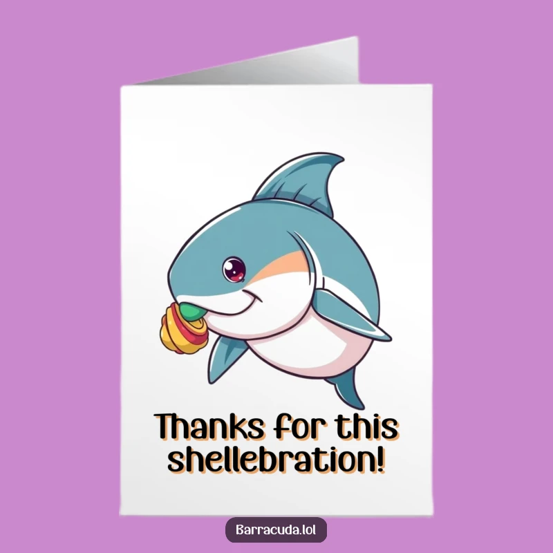Free Printable Thank You Card: Barracuda's Shell Balancing Gratitude - Unique Downloadable Gift