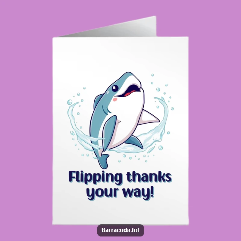 Free Printable Thank You Card: Barracuda Somersault, Downloadable Funny Gift