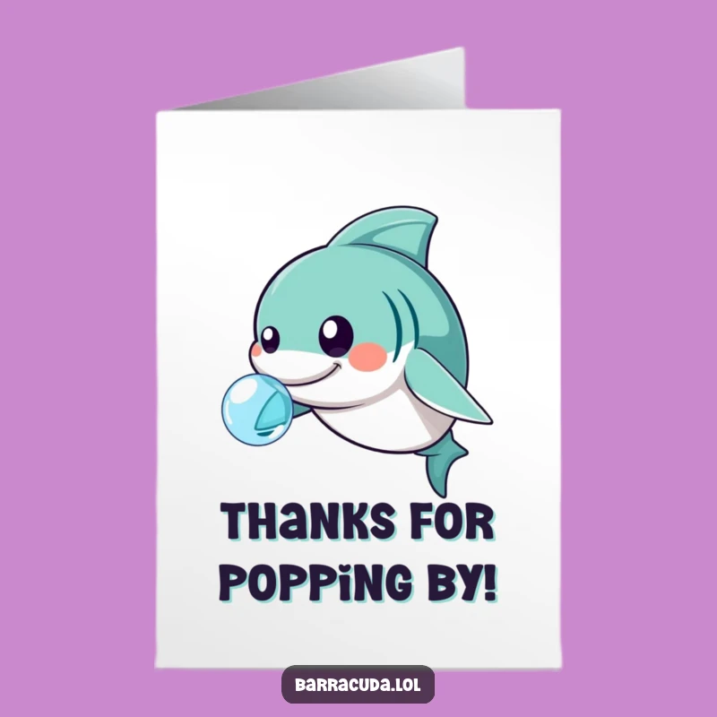 Free Printable Thank You Card: Nudging Barracuda, Playful Gratitude Downloadable Gift