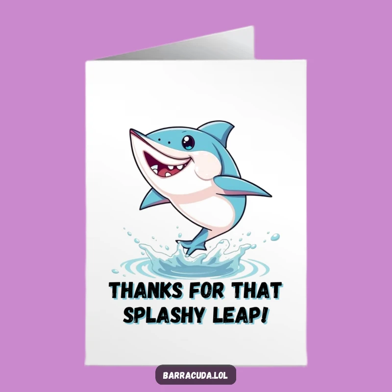 Thank You Card: Barracuda Splash, Free Printable Downloadable for Your Appreciation