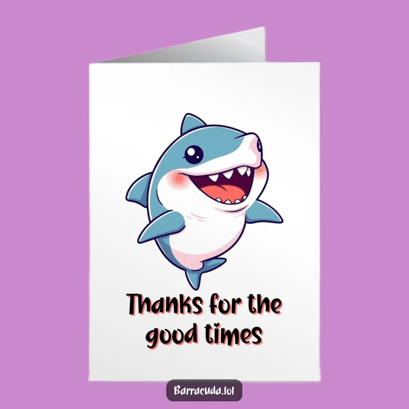 Free Printable Thank You Card: Silent Giggle Barracuda, DIY Downloadable Gift