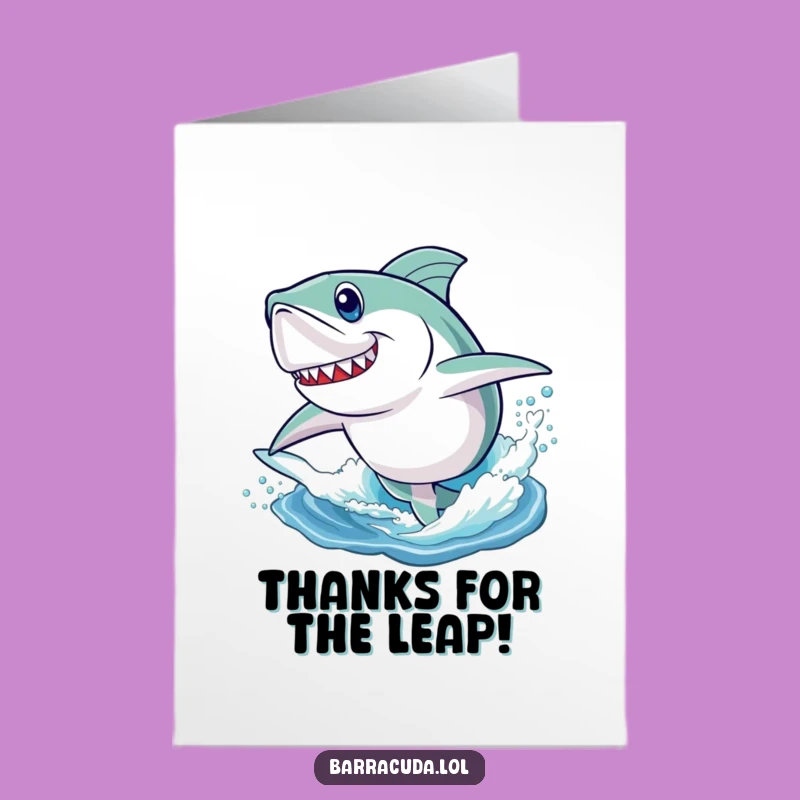 Free Printable Thank You Card: Barracuda's Grateful Leap - Unique Downloadable Gift