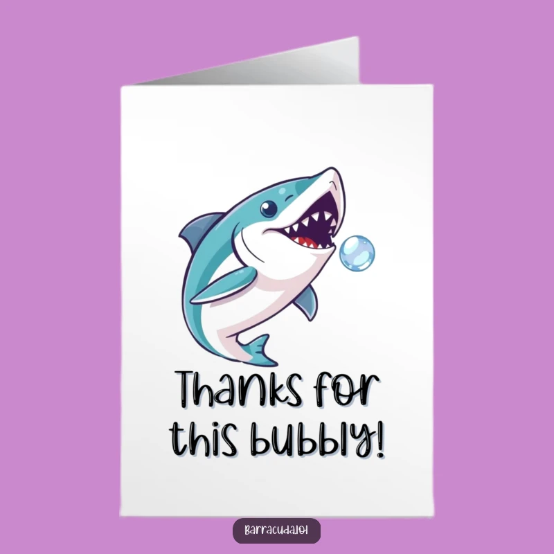 Free Printable Thank You Card: Barracuda Bubble Thank You Downloadable Gift