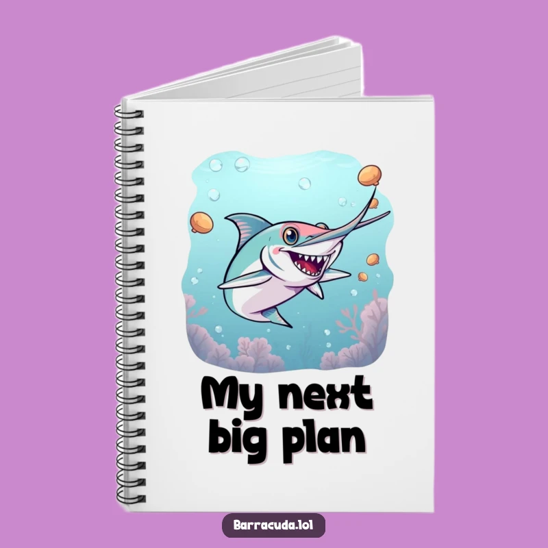 Funny Energetic Barracuda Tag Notebook - Jot Down Your Game Plans!