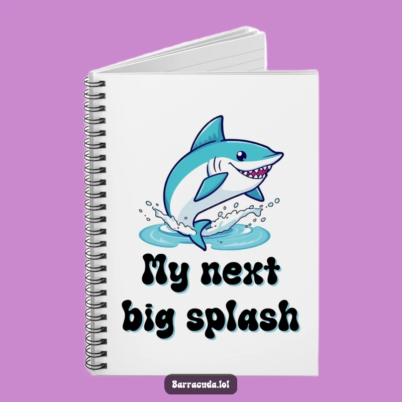 Funny Kawaii Barracuda Leaping Notebook - Hilarious Splash Journal