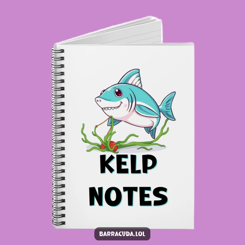 Funny Kawaii Barracuda Seaweed Tug Notebook - Jot Down Ideas with Humor