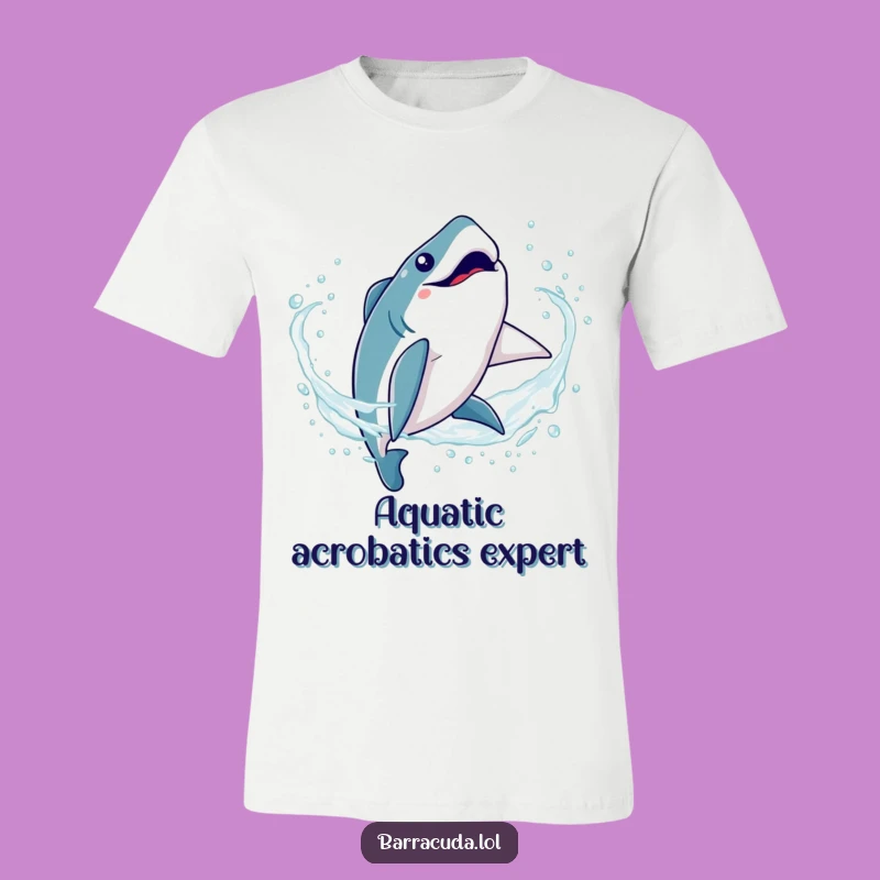 Funny Kawaii Barracuda Somersault Tee: Silly Water Flip Shirt, Hilarious Present