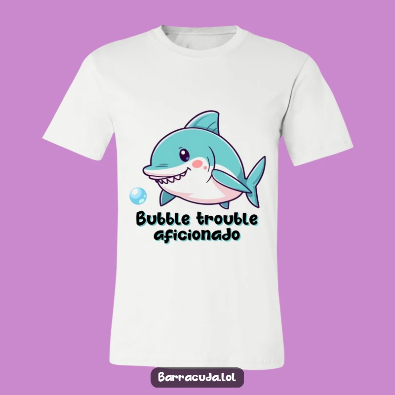 Funny Kawaii Barracuda Bubble Tee: Playful Fish Pursuit Shirt, Hilarious Gift Idea