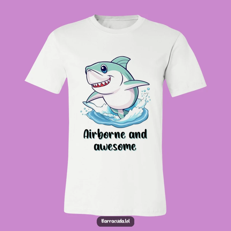 Funny Barracuda Leap T-Shirt - Playful Jumping Fish Tee Gift