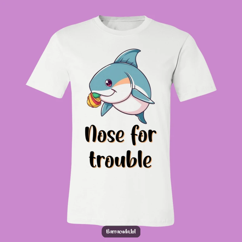 Funny Barracuda Shell Balancing T-Shirt - Witty Fish Skill Tee Gift