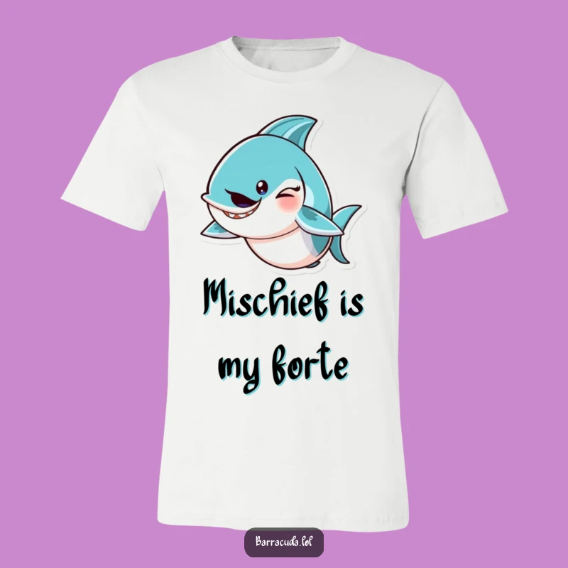 Funny Barracuda Wink T-Shirt: Mischievous Fish Tee, Perfect Humorous Gift for Playful Personalities