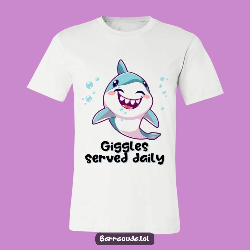 Funny Kawaii Barracuda Bubble Tee: Giggling Fish Shirt, Perfect Hilarious Present