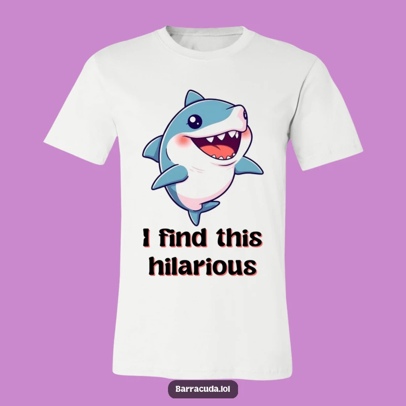 Funny T-Shirt Barracuda Silent Giggle Fish Tee