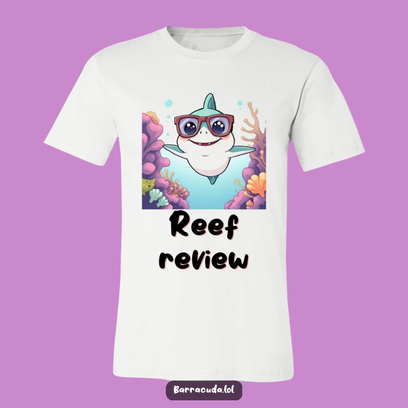 Funny Kawaii Barracuda Glasses T-Shirt - Intellectual Ocean Humor Tee