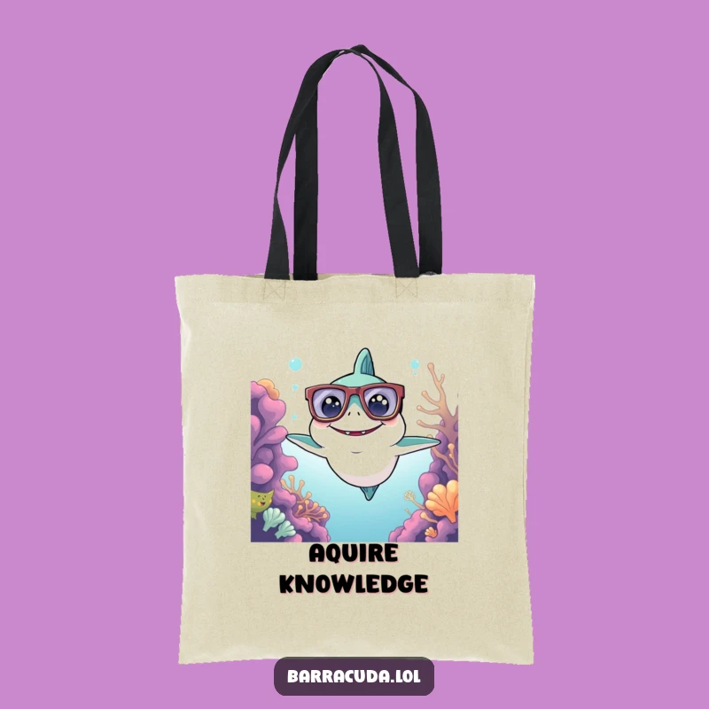 Funny Kawaii Barracuda Glasses Tote Bag - Carry Your Smarts with Style