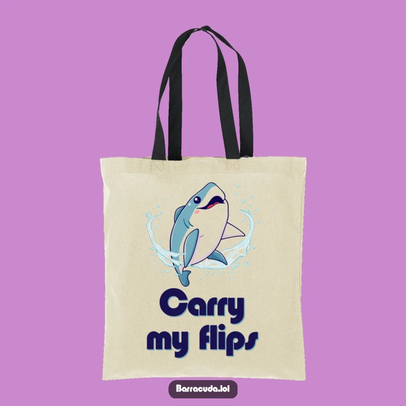 Funny Kawaii Barracuda Tote Bag: Silly Somersault Style, Carry Your Fun