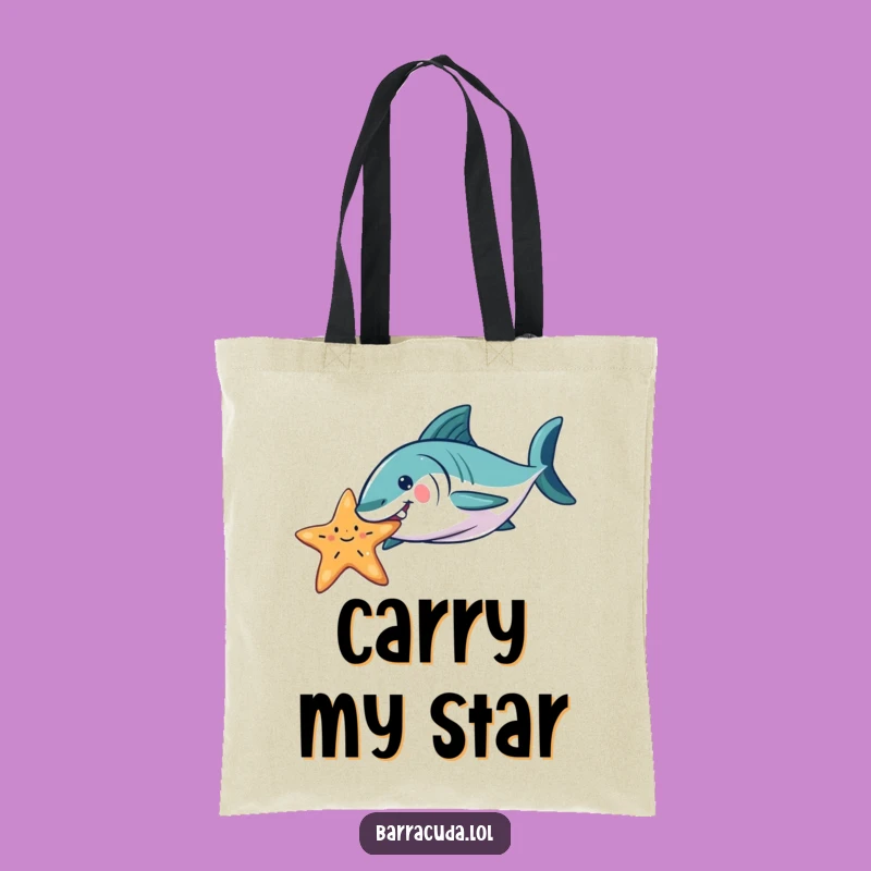 Funny Barracuda Starfish Tote Bag - Carry Your Playful Ocean Style