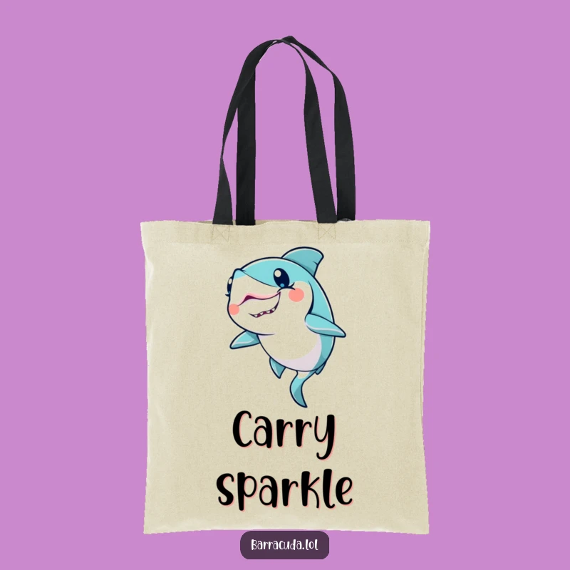 Funny Kawaii Barracuda Wink Tote Bag - Carry Your Sparkle