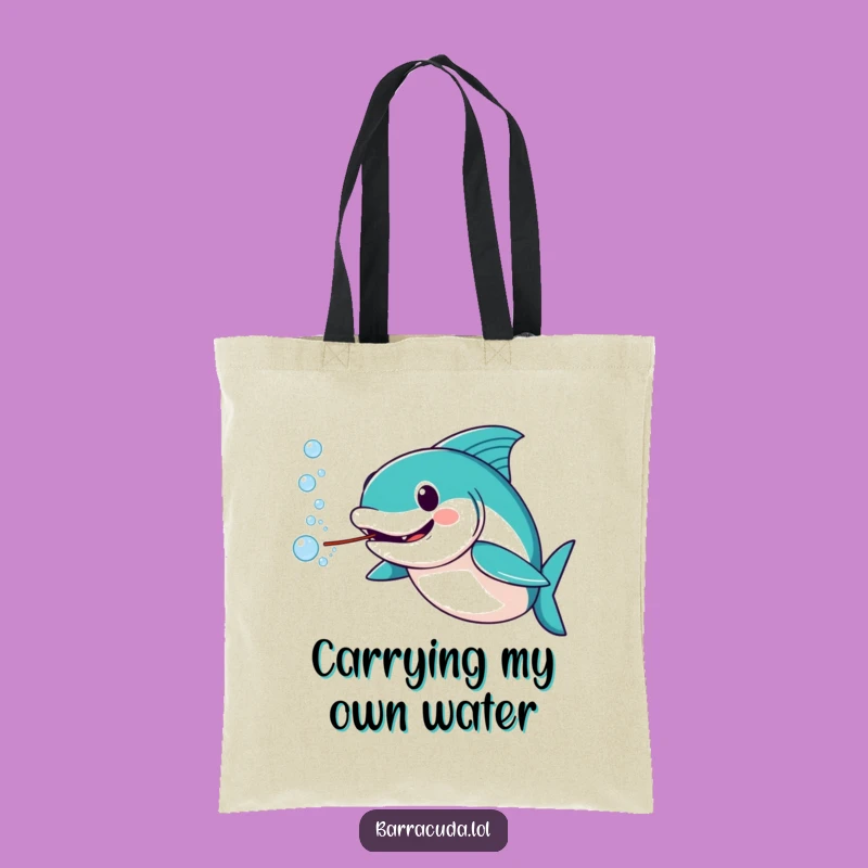 Funny Amused Barracuda Bubble Tote Bag - Carry Your Humor Anywhere!